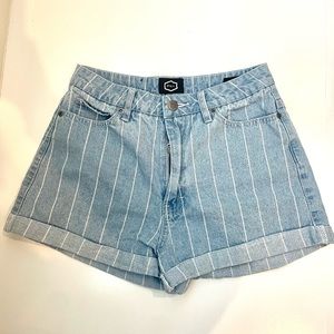 RVCA striped denim jean shorts